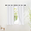 NICETOWN 100% Blackout White Curtains 48 inch Long, Grommet Thermal Window Treatment Full Blackout Curtains for Kitchen/Cafe, 2 Panels, W37 x L48 by TinyTreasures Baby Boutique