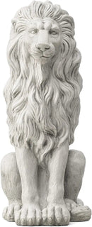 Glitzhome Guardian Sitting Lion Garden Statue MGO Outdoor Decoration, 27.75" H, White by GreenHaven Gardens