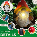 Solar Mushroom Gnomes Garden Statues Outdoor Decor with Night Glow,Cute Fairy Garden Statues for Yard,Pathway,Lawn Art Ornamen,Spring,Easter,Birthday Christmas Women Mom Gift Idea (Red) by CozyNest Decor