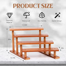 4 Tier Wooden Display Riser Stand Perfume Organizer, Dessert Table Display Set, Solid Wood Food Display Stands for Party, Bamboo Rustic Solid Wood Shelf for Cupcakes, Perfume, Cologne, Spiece by CozyNest Decor