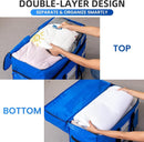 TAILI 2 Tier Extra Large Moving Bags, 2 Pack Blue Heavy Duty Totes For Storage with Visible Window, Wrap Around Handles, Storage Bags for Space Saving, Alternative to Moving Boxes by TinyTreasures Baby Boutique
