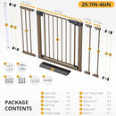 Cumbor 29.7-46" Baby Gate for Stairs, Mom's Choice Awards Winner-Auto Close Dog Gate for the House, Easy Install Pressure Mounted Pet Gates for Doorways, Easy Walk Thru Wide Safety Gate for Dog, Brown by TinyTreasures Baby Boutique