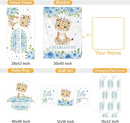 Personalized Crib Bedding Set, 5 Pcs Custom Nursery Bedding Sets with Name, Infant Bedding Set for Baby Boy Girl, Blue Leopard Double Layer Baby Crib Set, Babies Toddlers Kids Customized Gifts by TinyTreasures Baby Boutique