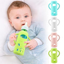 4 Pack Silicone Sleeves for Dr. Brown's Glass Baby Bottles, Anti Breakage Durable Baby Bottle Holder with Easy Grip Handles, Narrow Sleeve with a Cutout, Dishwasher/Freezer/Microwave Safe, 8 oz by TinyTreasures Baby Boutique