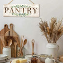 Pantry Sign Wall Decor, Pantry Wall Art with Plant Print, Rustic Farmhouse Wall Hanging Plaque Home Kitchen Decorative Pantry, 4.7 x 13.7 inches by CozyNest Decor