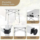 Athena Collection Foldable Camping Table, 28" Small Aluminum Outdoor Folding Camp Table with Roll Up Tabletop and Carry Bag, Lightweight and Portable for Outdoor Camping Picnic Grilling, Silver by GreenHaven Gardens
