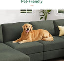 HONBAY Corduroy Sectional Sofa with Storage, U Shape Modular Sectional Sofa with Chaise, Modular Couches for Living Room, Green by CozyNest Decor
