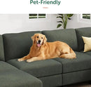 HONBAY Corduroy Modular Sectional Couch with Storage L-Shaped Sectional Couches for Living Room 6 Seater Modular Sofa, Green by CozyNest Decor