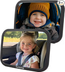 Funbliss Rear Facing Car Seat Mirrors - Shake-proof & Shatterproof Baby Car Mirror for Backseat - Clear Wide View, Easy Install, 2 Pack for Multiple Kids by TinyTreasures Baby Boutique