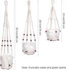 YIBOT 3 Pack Macrame Plant Hanger Indoor Hanging Planter Basket with 3 Hooks Flower Pot Holder No Tassels for Boho Home Decor 35"/29"/23" by GreenHaven Gardens