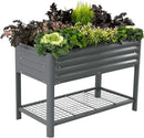 Elevated Raised Garden Bed-V Series, 2' x 4' Garden Beds with Legs & Storage Rack for Patio Porch, 700 Lbs Weight Capacity, Outdoor Planter Boxes for Gardening Herbs Vegetables Flowers, Modern Gray by GreenHaven Gardens