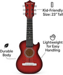 23" Acoustic Guitar, Kids 6 String Toy Guitar - Realistic Steel Strings - Beginner Practice First Musical Instrument for Children, Toddlers (Mahogany) by TinyTreasures Baby Boutique