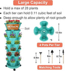 Vertical Planter 7 Tier Stackable Planters Garden Planters Strawberry Herb Flower and Vegetable Planter Indoor Outdoor Gardening Pots with Removable Wheels and Tools by GreenHaven Gardens