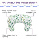 Boppy Nursing Pillow - Ergonomic Bottle & Breastfeeding Pillow with High, Firm, Large Area, Water-Repellent Cushion with Washable Cover; Baby Safety Alliance Verified - Sage Green Leaf by TinyTreasures Baby Boutique