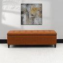 Joveco 51 Inch Storage Ottoman Bench,Tufted Leather Storage Bench for Bedroom (51”,Dark Orange) by CozyNest Decor