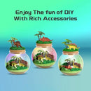 Dinosaur Light-Up Terrarium Kit for Kids- Birthday Gifts for Boys Ages 4 5 6 7 8-12 Year Old- Dinosaur Toys for Boys with Multicolor LED Light & Remote by CozyNest Decor