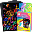 ZMLM Scratch Art Crafts Girls Gifts, 60 Rainbow Scratch Paper Art Gifts for 3 4 5 6 7 8 9 10 Years Old Girls and Boys Kids, Arts and Crafts for Kids 4-6 Birthday Toys and Games Activities Gift (Pink) by TinyTreasures Baby Boutique