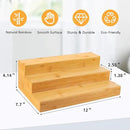 Bamboo Spice Rack Organizer for Cabinet 3 Tier Countertop Step Spice Shelf for Kitchen Storage and Organizer (2 Pack, Cabinet) by CozyNest Decor