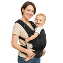 Baby Carrier with Lumbar Support, Cozy Baby Carrier Newborn to Toddler with Adjustable Seat Size, Ergonomic Infant Carrier with 3-Way Carry, Front Facing Toddler Hodler Carrier for Mom & Dad, Black by TinyTreasures Baby Boutique