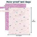 Tiny Twinkle Mess-Proof Waterproof Wet Dry Bag | 2-Pack Reusable Wet Bags for Swimsuits & Baby Clothes | Leakproof Wet Bag for Travel & Diaper Changes for Baby (Unicorn) by TinyTreasures Baby Boutique