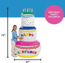 Fun Express Giant Inflatable Birthday Cake Party Decoration (6 feet Tall) Blow Up Birthday Decor for Indoor or Outside by TinyTreasures Baby Boutique