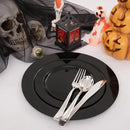 FLOWERCAT 60PCS Black Plastic Plates - Heavy Duty Black Disposable Plates for 30 guests Halloween Party/Wedding/New Year - Include 30PCS 10.25inch Dinner Plates and 30PCS 7.5inch Dessert Plates by CozyNest Decor
