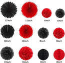 Red Black Happy-Halloween Party Decorations - 13PCS Spider Web Bats Streamers Banner ,Paper Flowers Lanterns Tissue Pom Poms Fans, Classroom Birthday Bachelorette Hanging Supplies Decor Hugfond by CozyNest Decor