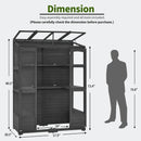 MCombo Wooden Greenhouse, Walk-in Outdoor Greenhouse with Openable Roof and Lockable Door, 0899 (Dark Grey) by GreenHaven Gardens