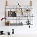 FRIADE Wall Grid Panel Hanging Basket with Hooks,Bookshelf,Display Shelf,Wall Organizer and Metal Shelving for Home Supplies,1 Set of 3 (Black) by CozyNest Decor