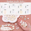 Assorted 170-230PCS White Acrylic Beads for Bracelet Making, Flower Bow Butterfly Candy GummyBear Aesthetic Bracelet Charms,Cute Beads for Jewelry Making DIY Necklace Keychain Phone Charm by TinyTreasures Baby Boutique