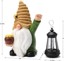 12.3''Solar Garden Gnome Outdoor Decor Honey Bee jar Gnome Statue with LED Lantern Fall Patio Yard Art Decoration Christmas Gardening Birthday Gifts for Women Mom, Honey Bee Gnome by GreenHaven Gardens