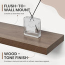 24 Inch Floating Shelves, 8 Inch Deep Floating Shelves for Wall, Hanging Shelf with Invisible Brackets, Deep Shelves for Bathroom, Bedroom, Living Room, Walnut, Set of 2 by CozyNest Decor