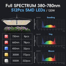 Grow Lights for Indoor Plants, 120W LED Grow Light Full Spectrum, with Samsung LM218B+ Diodes(512 Pcs),HD Digital, 3 Modes, 24H Timer, 10-100% Dimming for 3X3 / 4X4 ft Grow Tent by GreenHaven Gardens
