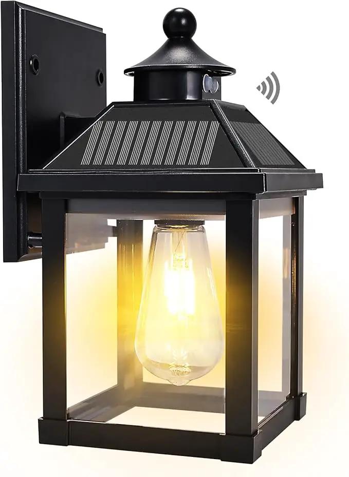 Solar Wall Lights Outdoor, Dusk to Dawn Motion Sensor Lights Waterproof, Solar Porch Lights with 3 Modes & Motion Sensor, Lantern Light Fixture for Patio Garage Entryway Garden, photo 9 of 9