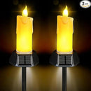 BlcTec Solar Candles Outdoor Waterproof, Flickering Candles with IP65 High Rating Waterproof, Suitable for Outdoor Lawn, Yard, Pathway, Wedding, Camping, Holiday Decorations, 2 PCS by GreenHaven Gardens