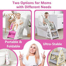 Easy Storage Potty Training Seat with Ladder, Adjustable Step and Toilet Seat Height, Easy-Grip Handles for Climbing, Foldable Portable Toddler Toilet Trainer, Perfect for Small Bathrooms by TinyTreasures Baby Boutique