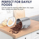 ENLOY 4-Piece Stainless Steel Airtight Food Storage Canister Set with Clear Lid, Containers Sets for Kitchen Counter for Sugar, Flour, Tea, Candy, Cookie, Spice, 28/32/38/65 oz by CozyNest Decor