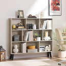 LEYAOYAO 10 Cube Bookshelf,3 Tier Modern Wide Bookcase with Legs,Mid-Century Wood Bookshelves Storage，Retro Grey Large Book Case,Freestanding Organizer Display Shelf for Bedroom,Living Room,Office by CozyNest Decor