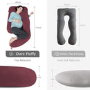 MOON PARK Pregnancy Pillows for Sleeping - U Shaped Full Body Maternity Pillow with Removable Cover - Support for Back, Legs, Belly, HIPS - 57 Inch Pregnancy Pillow for Women - Burgundy by TinyTreasures Baby Boutique