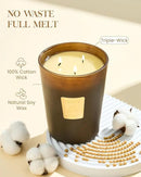M&SENSE Fudgy Cocoa Brownie Scented Candle 35oz 150H Burn Time Long Lasting, 3-Wick Natural Aromatherapy Candle Highly Scented, Home Fragrance Housewarming Gifts by CozyNest Decor