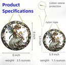Flower Fairy Garden Decorations Angel Wing Christmas Halloween Deco Statue Art Elf Sculpture Hanging Craft for Outdoor Yard Courtyard Lawn Patio Window Acrylic Ornament Home Gift (B,L: 8*8 IN) by CozyNest Decor