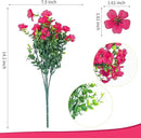 ‌20 Bundles Artificial Flowers for Outdoors‌ with 6 Faux Butterflies, UV Resistant ‌Fake Flowers‌ with Eucalyptus Leaves, ‌Artificial Plants Outdoor‌ for Patio Garden Porch Home Decor (Rose Red) by CozyNest Decor