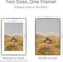 Homeforia 20x30 Picture Frame Bronze, High End Metal 20 x 30 Large Poster Frames with Mat 16 by 24 for Photo, 20x30 Brass Frame Matted to 16x24, 30x20 Hanging Frame, Tempered Glass, Wall Kit, Set of 1 by CozyNest Decor