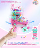 4-Pejiijar Rainbow Unicorn Kids Roller Skates for Girls Toddler Ages 2-4 5-8 8-12,Adjustable Roller Shoes with Luminous Wheels for Birthday Xmas Gifts by TinyTreasures Baby Boutique