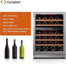 Ca'Lefort Wine Fridge & Cooler - 24 Inch 46 Bottle Wine Cooler Refrigerator, 40-65°F Dual Zone Wine Refrigerator Glass Door, 3 LED Built-in or Freestanding Fridge for Home/Bar/Kitchen (5.65 cu.ft) by CozyNest Decor