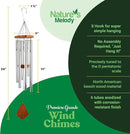 Nature’s Melody Premiere Grande Tunes Wind Chimes – Outdoor Windchime with 6 Tubes Tuned to E Pentatonic Scale, Rustproof Aluminum, Beech Wood & S Hook Hanger for Sympathy, Memorial Gift or Zen Garden by CozyNest Decor