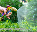 ESOW Heavy Duty Metal Garden Hose Nozzle, High Pressure Water Hose Nozzle with 4 Spray Patterns Rotating, Ideal for Outdoor Lawn & Garden Watering, Car & Pet Washing, Rainbow by GreenHaven Gardens