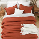 Litanika Burnt Orange California King Comforter Set - 3 Pieces Terracotta Cal King Lightweight Soft Solid Bed Comforter, Oversized Fluffy Quilt Blanket Bedding Set (104x96In, 2 Pillowcases) by CozyNest Decor