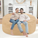 4FT Bean Bag Chair, Large Bean Bag Chairs with Memory Foam Filled, Fluffy Beanbag Sofa with Dutch Velvet Cover, Round BeanBag Chairs for Living Room, Playroom - Khaki by TinyTreasures Baby Boutique