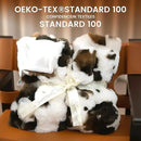 Cow Print Faux Fur Throw Blanket for Couch, Soft & Plush Fuzzy Blanket for Sofa, Bedroom, Living Room, Super Soft Warm for Adults Kids Girl Gifts Bedroom Couch Sofa Travel,60x80 Inches Black Brown by CozyNest Decor
